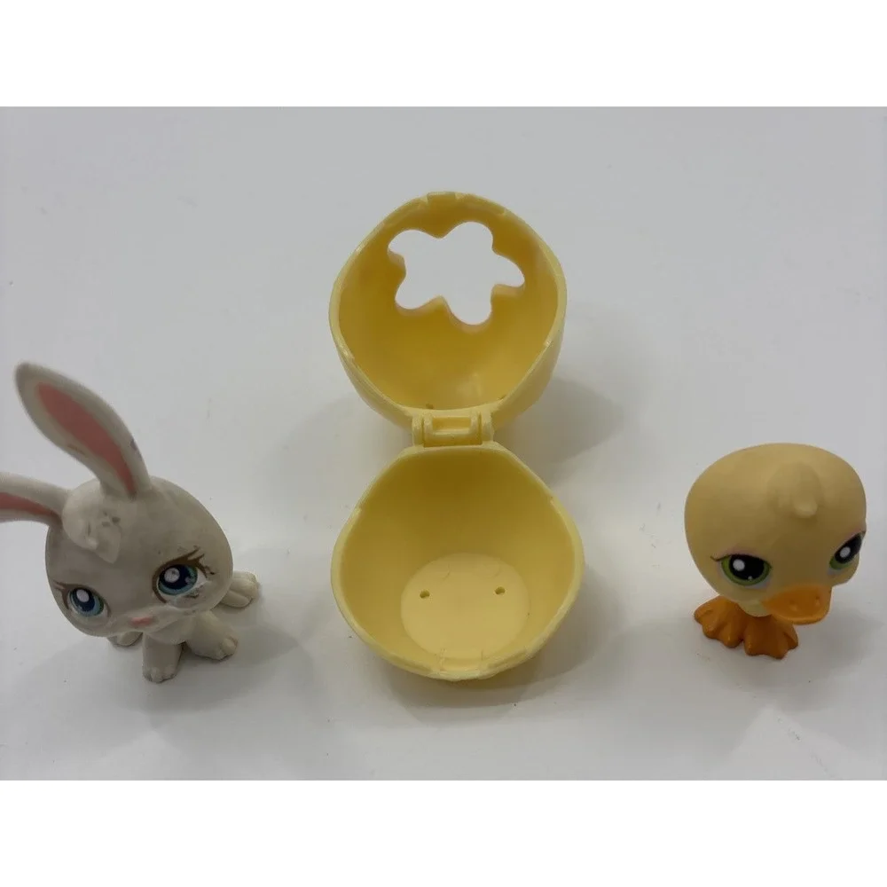 Littlest Pet Shop #51 #3 Rabbit Yellow Duck Bird Green‎ Eyes Authentic LPS Egg